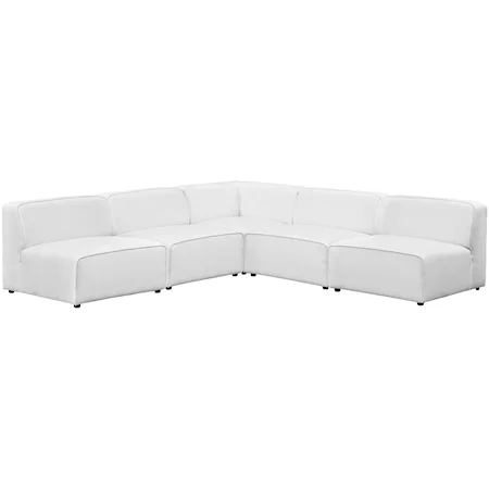 5 Piece Armless Sectional Sofa Set