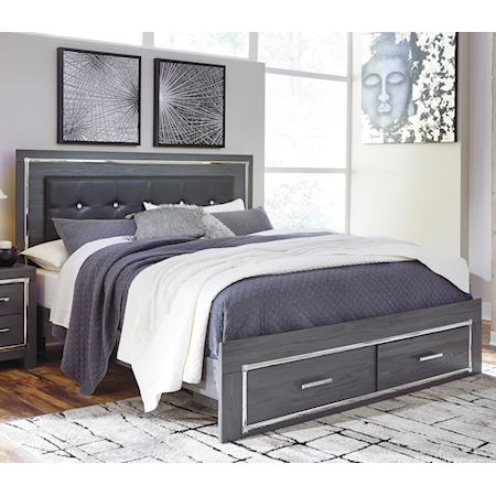 King Platform Bed with Storage