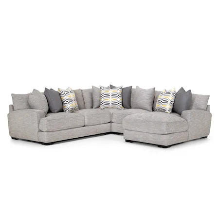 Contemporary 4-Piece Sectional Sofa with Right Side Chaise