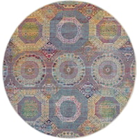 4'  Multicolor Round Rug