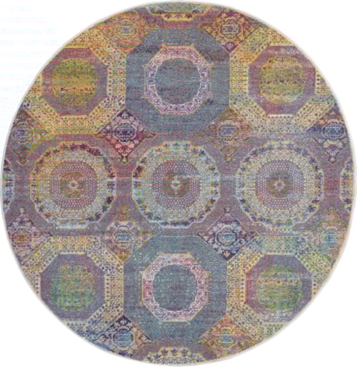 4'  Multicolor Round Rug