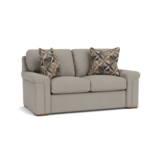 Casual Loveseat with Pillow Arms