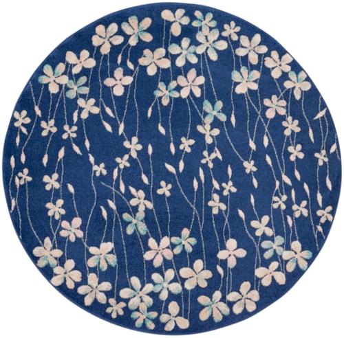 5'3"  Navy Round Rug