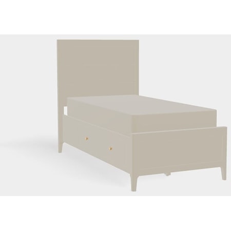 Toulon Twin XL Upholstered Bed with Left Drawerside Storage