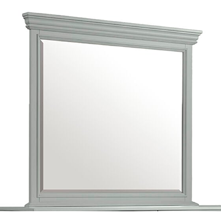 Transitional Dresser Mirror with Light Grey Trim