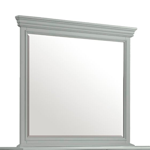 Transitional Dresser Mirror with Light Grey Trim
