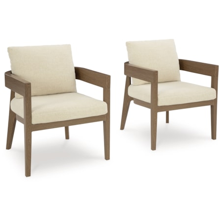 Arm Chair With Cushion (Set Of 2)