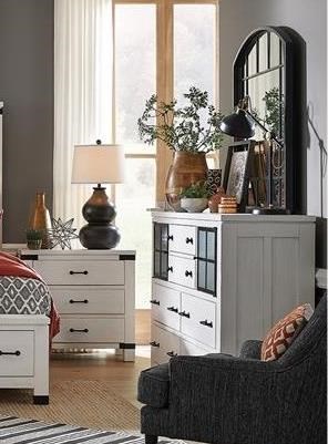 Dresser and Mirror Set