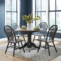 Transitional 5-Piece Dining Set with Drop Leaves