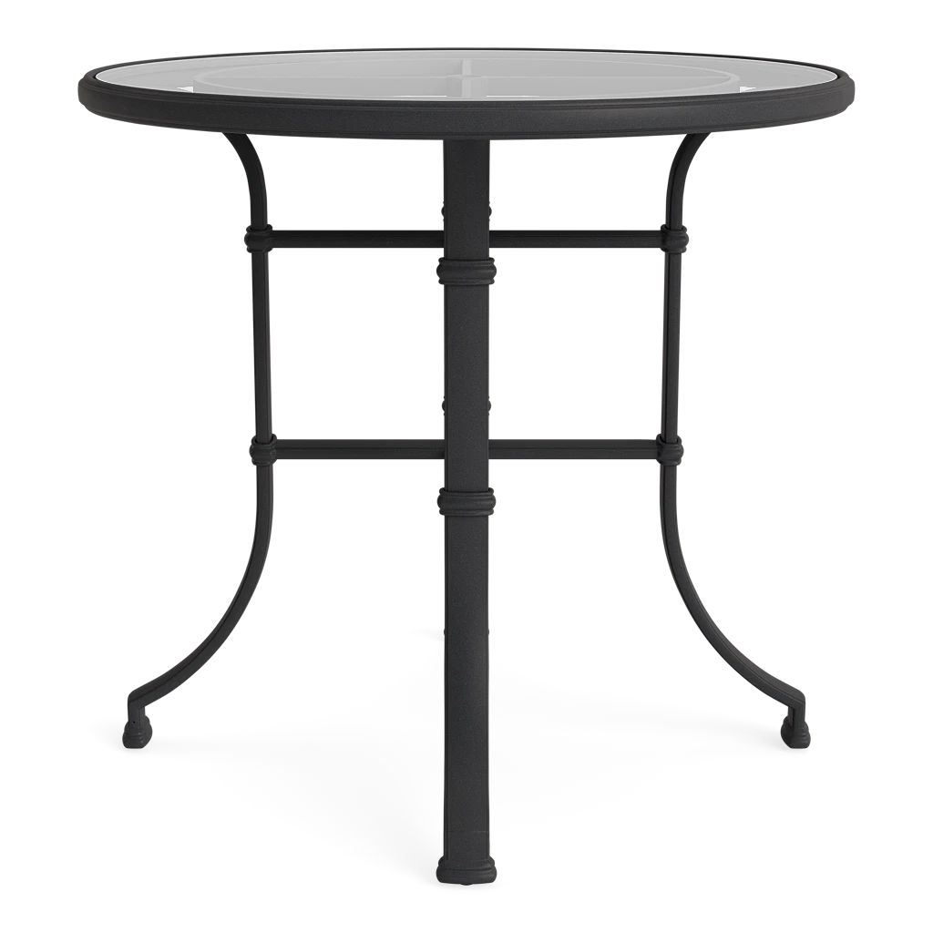 42" Round Glass-Top Bar Table