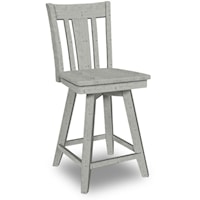 Contemporary Swivel Counter Stool in Heather Gray