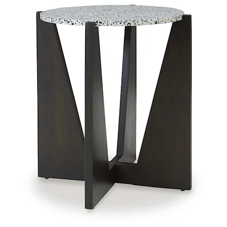 Accent Table with Round Terrazzo Top