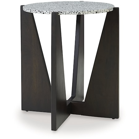 Accent Table with Round Terrazzo Top