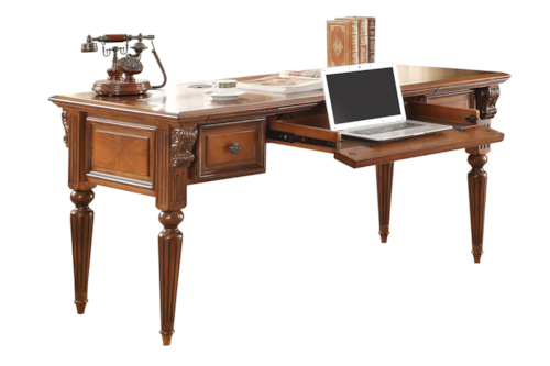 Traditional Writing Desk with Drop-Front Keyboard Drawer