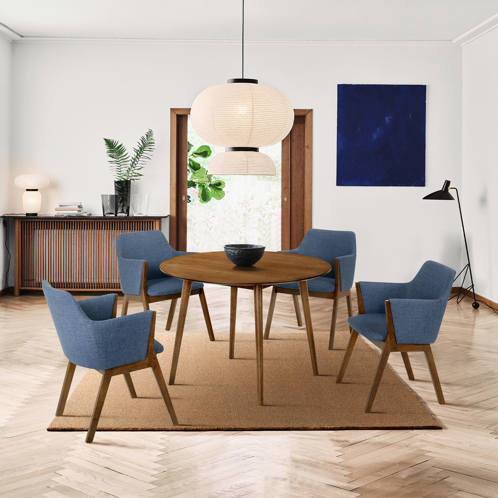 Armen Living Arcadia/Renzo 5-Piece Dining Set