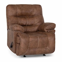 Casual Manual Rocker Recliner with Pillow Arms