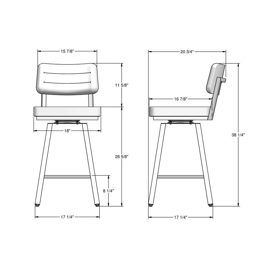 Amisco Phoebe Upholstered Counter Height Swivel Stool