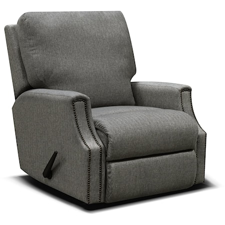 Casual Minimum Proximity Recliner with Nailhead Trim