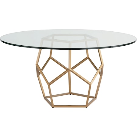 Contemporary Glass Top Round Table