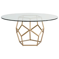 Contemporary Glass Top Round Table
