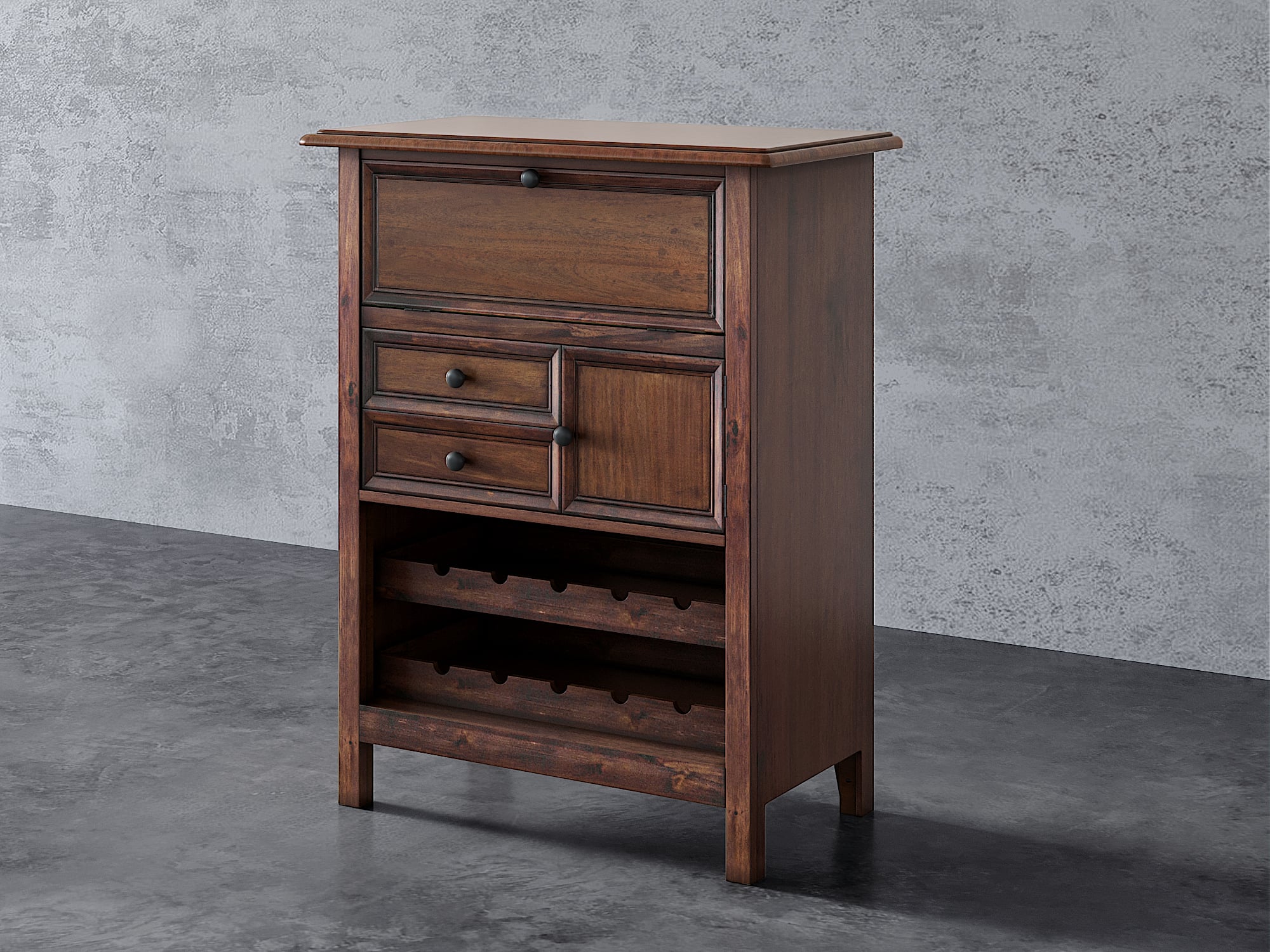 Bernards Wine Cabinet 2-Drawer Wine Cabinet