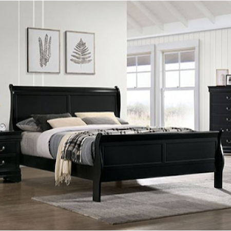 Louis Philippe Sleigh Bed (Cherry) by Elements Furniture