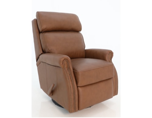 Traditional Swivel Glider Manual Recliner with Nailhead Details
