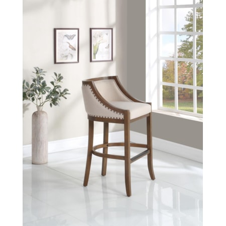 Upholstered Bar Stool with Wood Frame