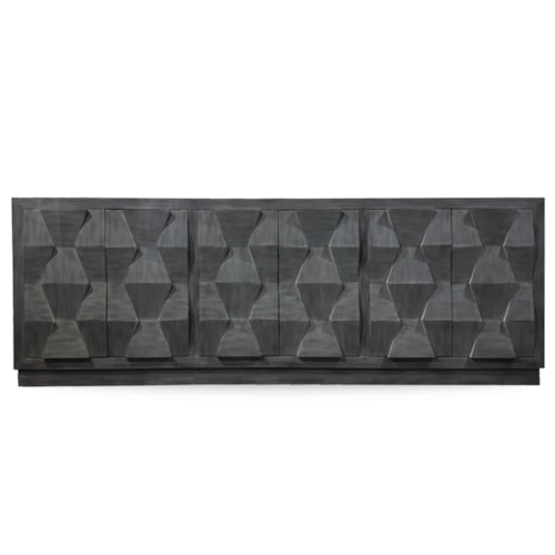 Contemporary Geometric Console with Touch Latch Doors