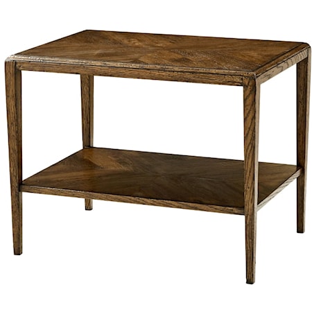 Transitional Rectangular Side Table with Shelf