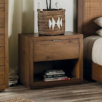 Transitional Light Walnut Nightstand