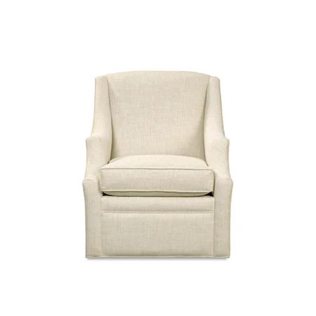 Transitional Swivel Chair with Scoop Arms