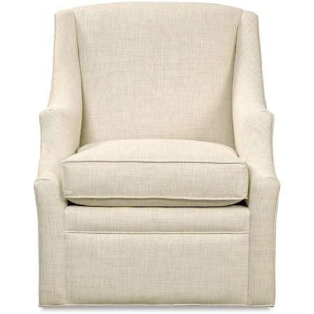 Transitional Swivel Chair with Scoop Arms