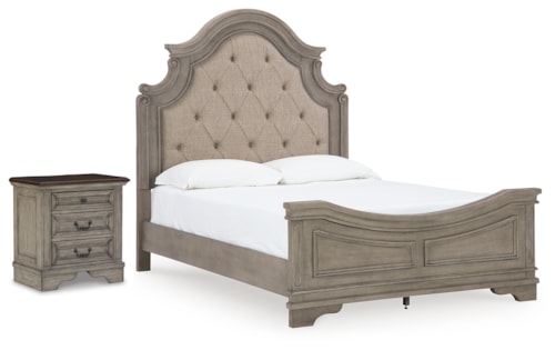 Queen Panel Bed And Nightstand