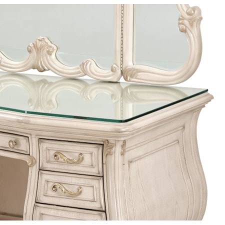 7-Drawer Vanity Desk and Mirror