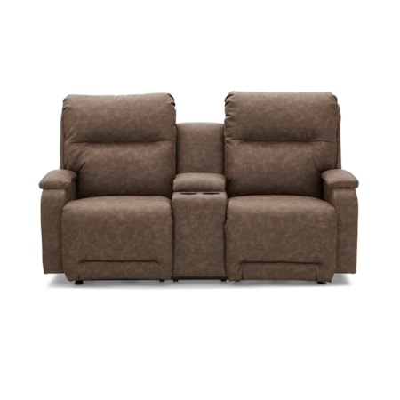 Space Saver Power Reclining Console Loveseat