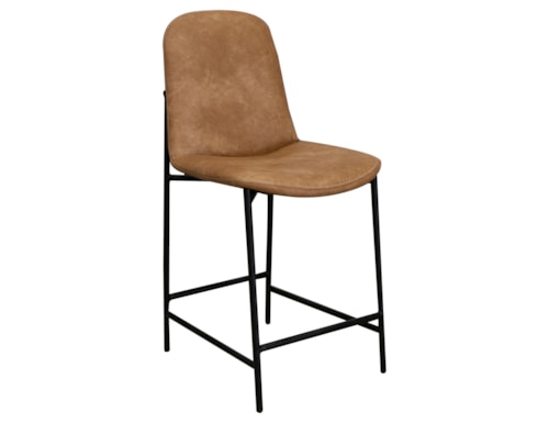 Casual Upholstered 24" High Barstool with Iron Frame