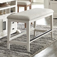 Transitional Upholstered Counter Height Bench