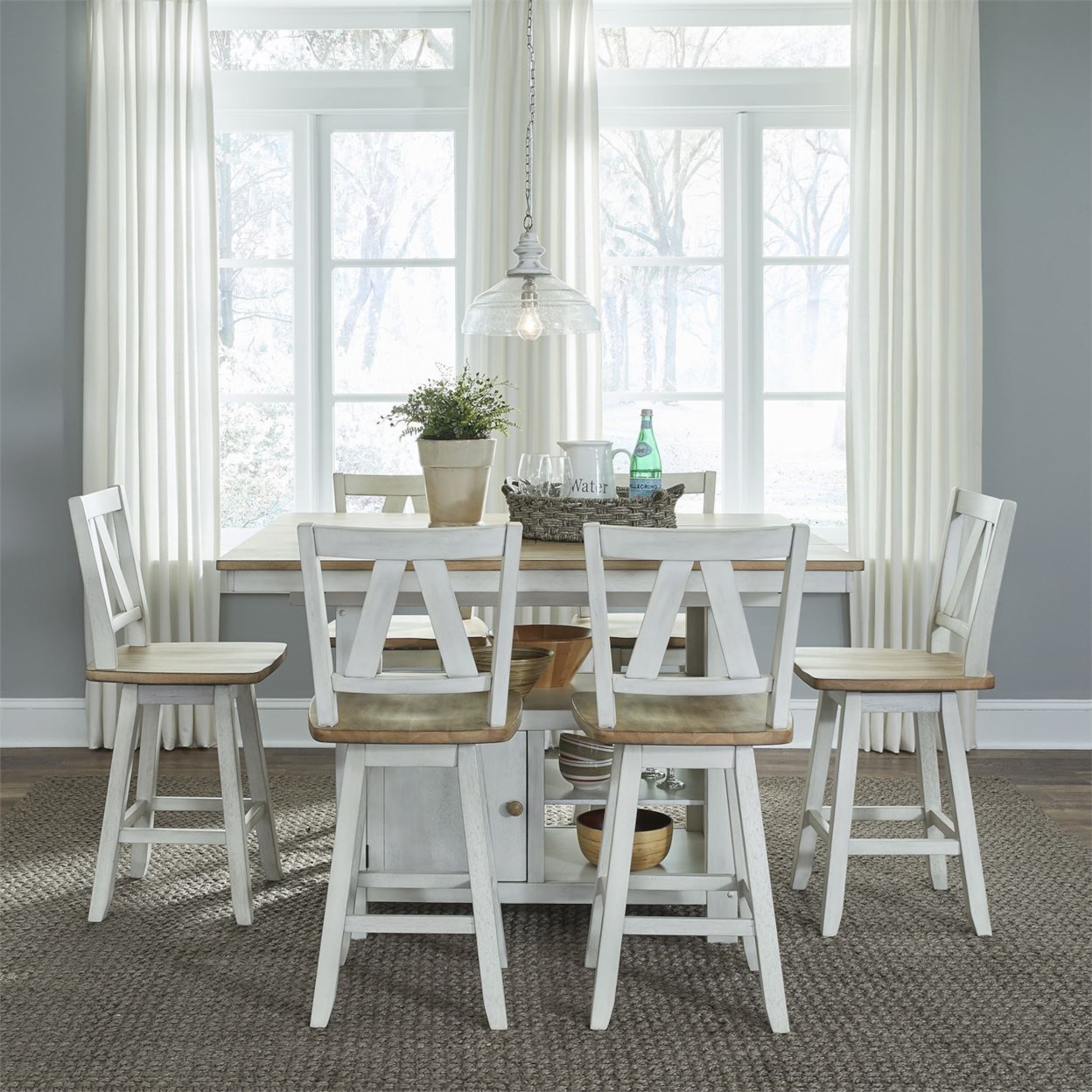 Libby Lindsey Farm 7-Piece Gathering Table Set