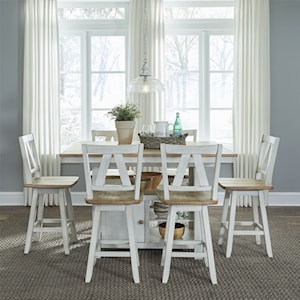 Liberty Furniture Lindsey Farm 7-Piece Gathering Table Set