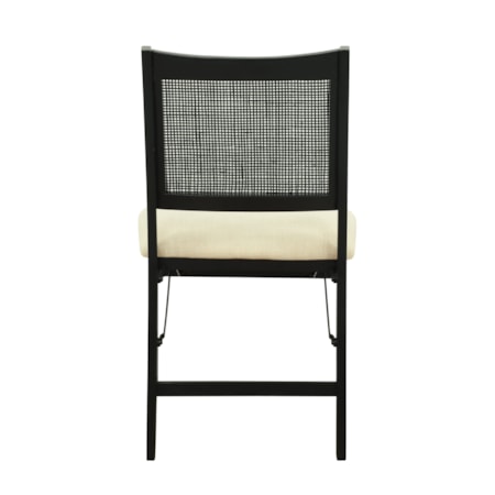 Upholstered Cane Folding Chair