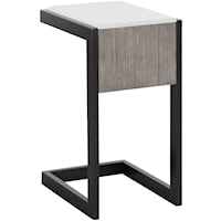 Contemporary Chairside Table with Quartz Top