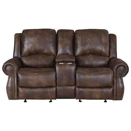 Manual Recliner Console Loveseat