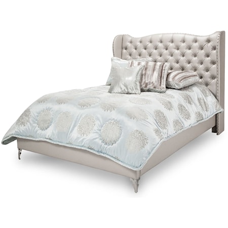 Glam Queen Upholstered Bed with Tufting