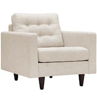 Empress Contemporary Upholstered Accent Arm Chair - Beige