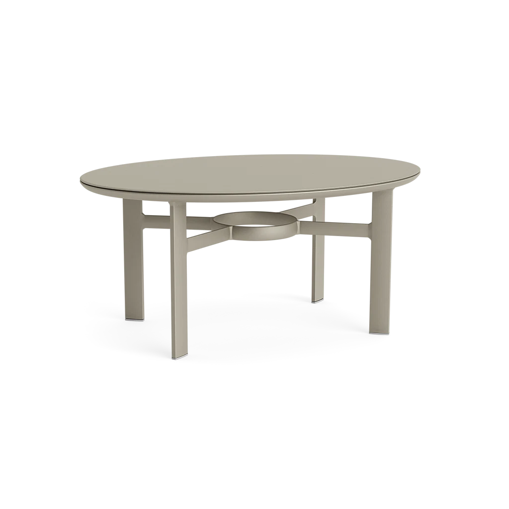 Modern 42" x 30" Ovate Aluminum Coffee Table