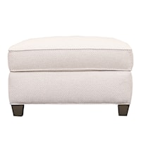 Contemporary Rectangular Accent Ottoman with Tapered Legs