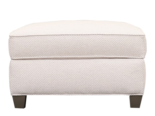 Contemporary Rectangular Accent Ottoman with Tapered Legs