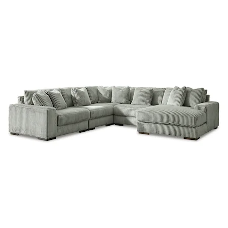 Contemporary 5-Piece Sectional Sofa with Right Facing Chaise