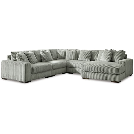 Contemporary 5-Piece Sectional Sofa with Right Facing Chaise